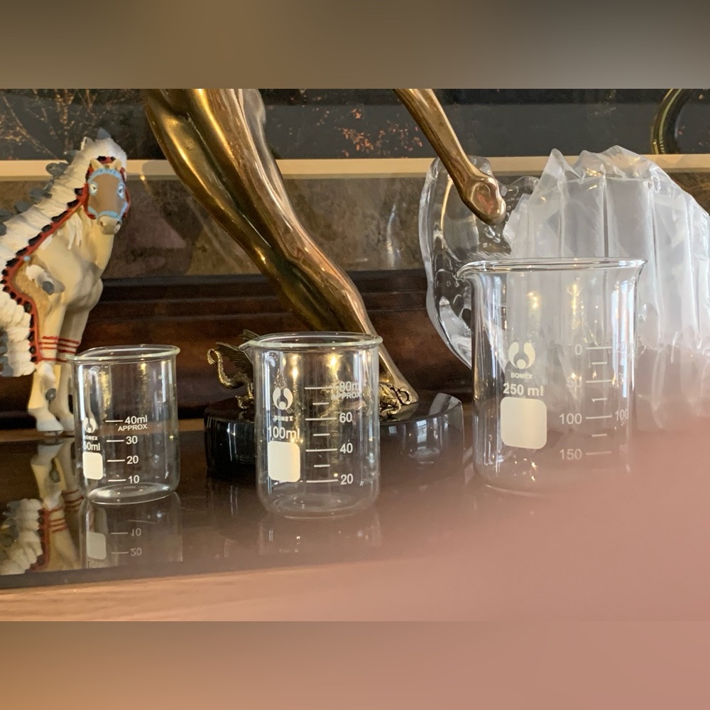BOMEX Branded Laboratory Beakers Clear Borosilicate 3 Glass Set